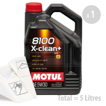 Car Engine Oil Service Kit / Pack 5 LITRES Motul 8100 X-Clean+ 5w-30 5L