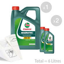 Castrol Magnatec 5W-30 C3 Car Engine Oil Service Kit 6 LITRES 6L