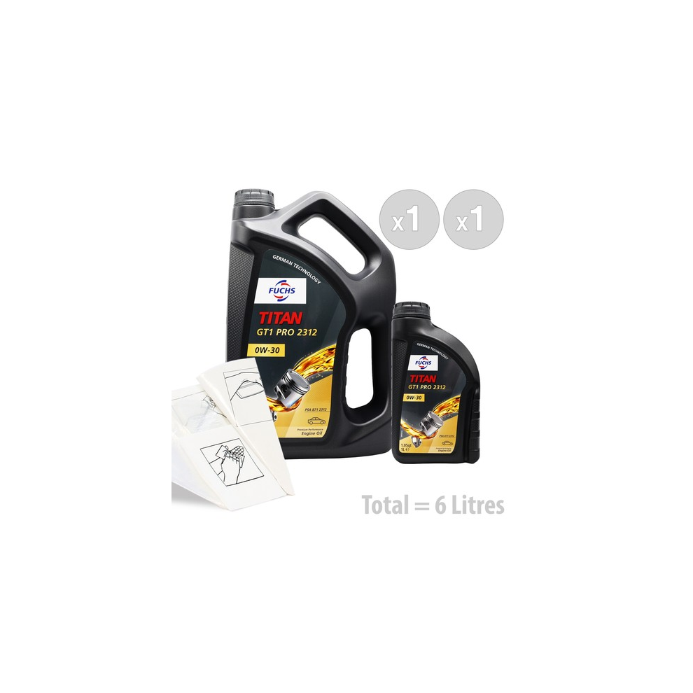Fuchs Titan Gt1 Pro 2312 0W-30 Car Oil Car Engine Oil Service Kit 6 Litres 6L 5005936459323