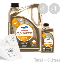 Total Quartz 9000 ENERGY Car Engine Oil Service Kit / Pack 6 LITRES 6L