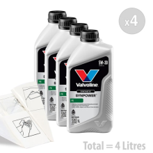 Valvoline SynPower FE 5w-30 Car Engine Oil Service Kit 4 LITRES 4L