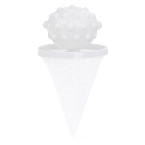 (White) 2pcs Reusable Washing Machine Lint Trap Bag