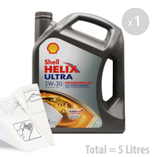 Shell Helix Ultra Pro AG 5w-30 Car Engine Oil Service Kit 5 LITRES 5L