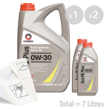 Car Engine Oil Service Kit / Pack 7 LITRES Comma Eco-FE Plus 0W30 7L