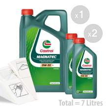 Car Engine Oil Service Kit / Pack 7 LITRES Castrol Magnatec 0w-30 D 7L