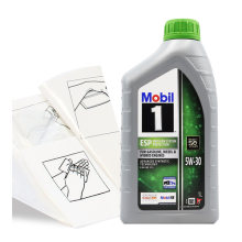 Engine Oil TopUp Mobil 1 ESP 5W-30 1 LITRE 1L + Gloves,Wipes,Funnel