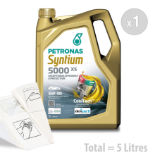 Car Engine Oil Service Kit / Pack 5 LITRES PETRONAS Syntium 5000 XS 5W-30 5L