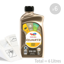 Total Quartz Ineo First 0w-30 Car Engine Oil Service Kit 6 LITRES 6L
