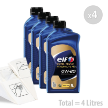Elf Evol. RTech Elite FE 0w20 Car Engine Oil Service Kit / Pack 4 LITRES 4L