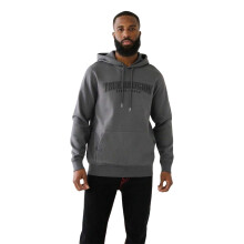 (XL, Iron Gate) True Religion Mens Cotton Blend Drawstring Hoodie