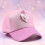 Cute Heart Pattern Baseball Cap For Kids Polyester Fabric-Gray 5