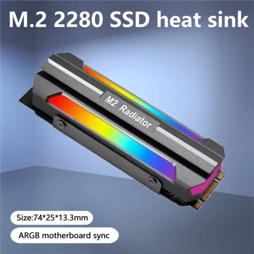 New ICE Whale M.2 2280 SSD Heat Sink ARGB Sync Lighting Effect M.2 Nvme Solid State Drive Radiator 1