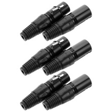 6St Microfoon Kabel Connectoren 3-Pin Xlr Male En Female Zwart