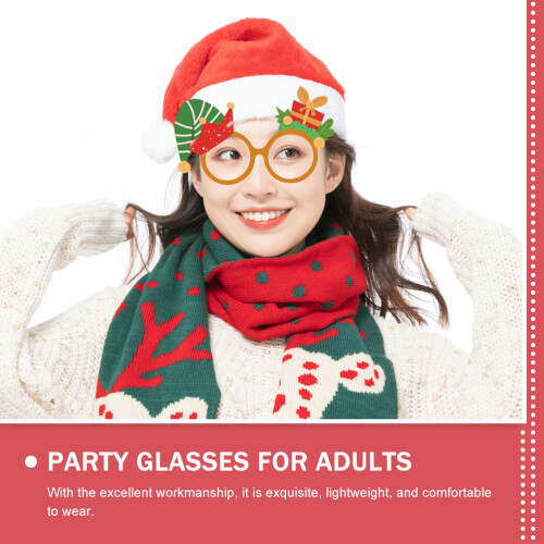 12Paren Kerst Brillen Frames Papier Feestfoto Accessoires 2