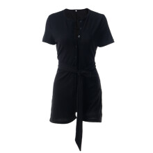 (L) Sexy Women\'s Lace-up Short Sleeve Romper