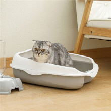 Caja de Semicerrada, Inodoro para Gatos A Prueba de Salpicaduras, Artículos de Limpieza para Gatitos Grandes, Cuenco para Excrementos de