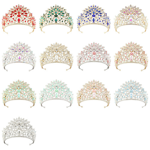 Couronnes de mariage élégantes pour mariée, bandeau-Blanc vert 1