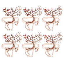 6St Rosé Servetringen in Hertvorm Voor Kerst En Feestdecoraties