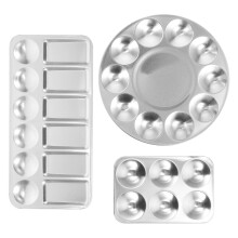 3St Aluminium Mengpalet Rond Voor - En Waterverf