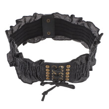 1St Modieuze Elastische Tailleband Van Denim Met Macrame Decoratie