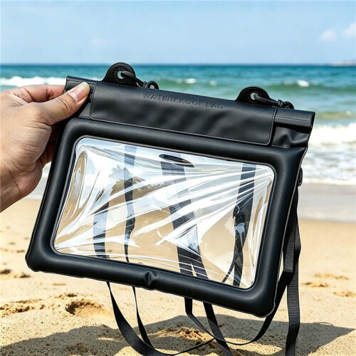 IPX8 Waterproof Phone Pouch Floating Touchscreen Dry Bag Black 1