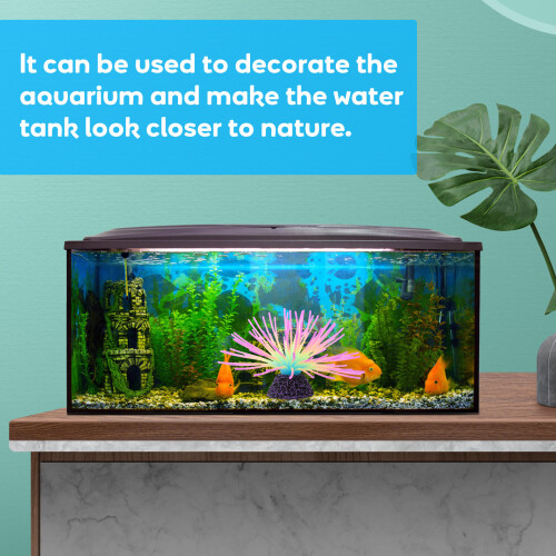 1St Roze Kunstplant Van Hars En Siliconen Aquariumdecor 2