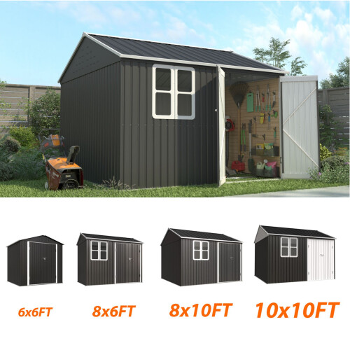 Birchtree GARDEN SHED WITH WINDOW SIZE=10X8FT COLOUR=ANTHRACITE VARIATIONLISTING 1