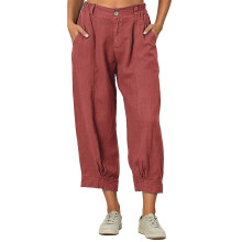 Women's Casual Cotton Linen Pants Elastic High Waist-Red XXXL