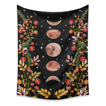 Tapiz elegante de estilo bohemio, diseño floral con enredaderas, ideal para colgar en la pared o para decoración de interiores y exteriores.