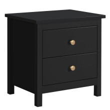 ELFORDSON Bedside Table 2 Drawers Wooden Storage Cabinet Chest Shelf Nightstand