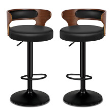 ALFORDSON 2x Bar Stool Swivel Wooden Backrest Gas Lift Dining Kitchen Pub Chair