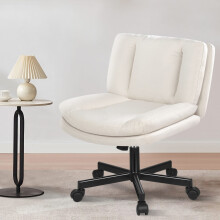 ELFORDSON Office Chair Dual Padded Gas Lift Swivel Wheels Gaming Computer Fabric