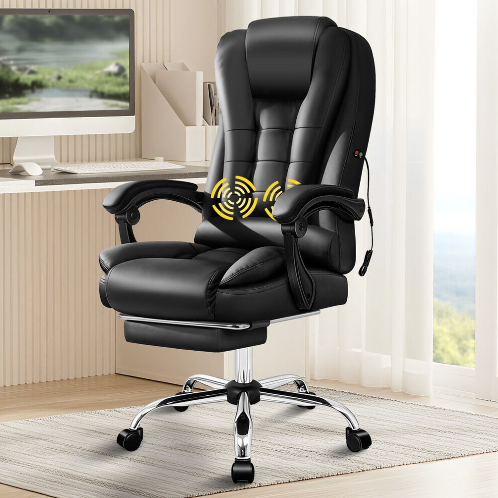 Elfordson Massage Office Chair Executive Swivel Recline Footrest Computer Gaming