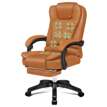 ELFORDSON Office Chair 8 Massage Point Heated Executive Recliner Footrest Gaming