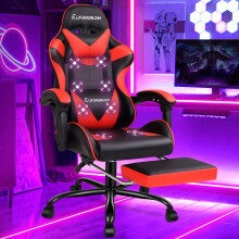 ELFORDSON Office Chair 8 Massage Point Padded Recliner Swivel Computer Gaming