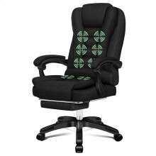 ELFORDSON Office Chair 8 Massage Point Heated Executive Recliner Footrest Gaming
