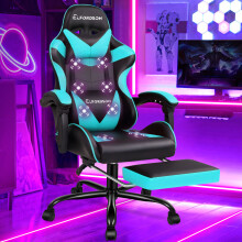 ELFORDSON Office Chair Massage Padded High Back Recliner Swivel Computer Gaming