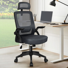 ELFORDSON Mesh Office Chair High Back Headrest Lumbar Support Swivel Tilt Gaming