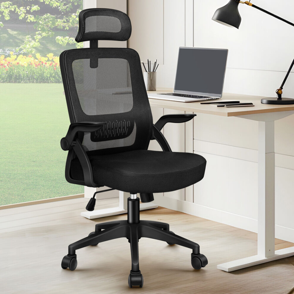 Elfordson Mesh Office Chair Headrest Lumbar Support Gas Lift Swivel Tilt Gaming