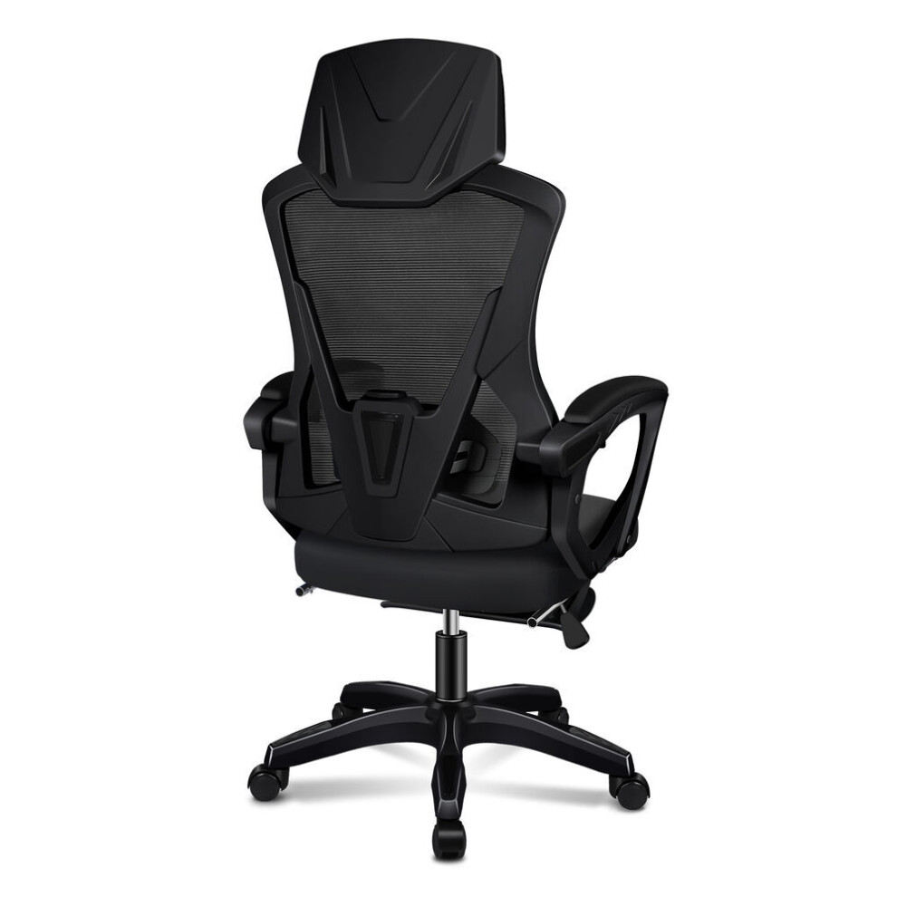 Elfordson Mesh Office Chair High Back Ergonomic Recliner Footrest Swivel Gaming