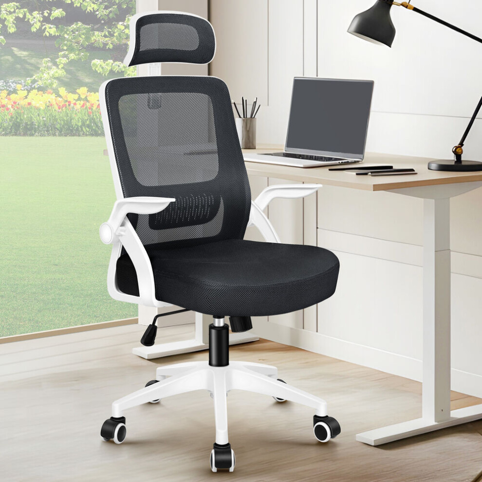 Elfordson Mesh Office Chair Executive Headrest Lumbar Support Swivel Tilt Gaming