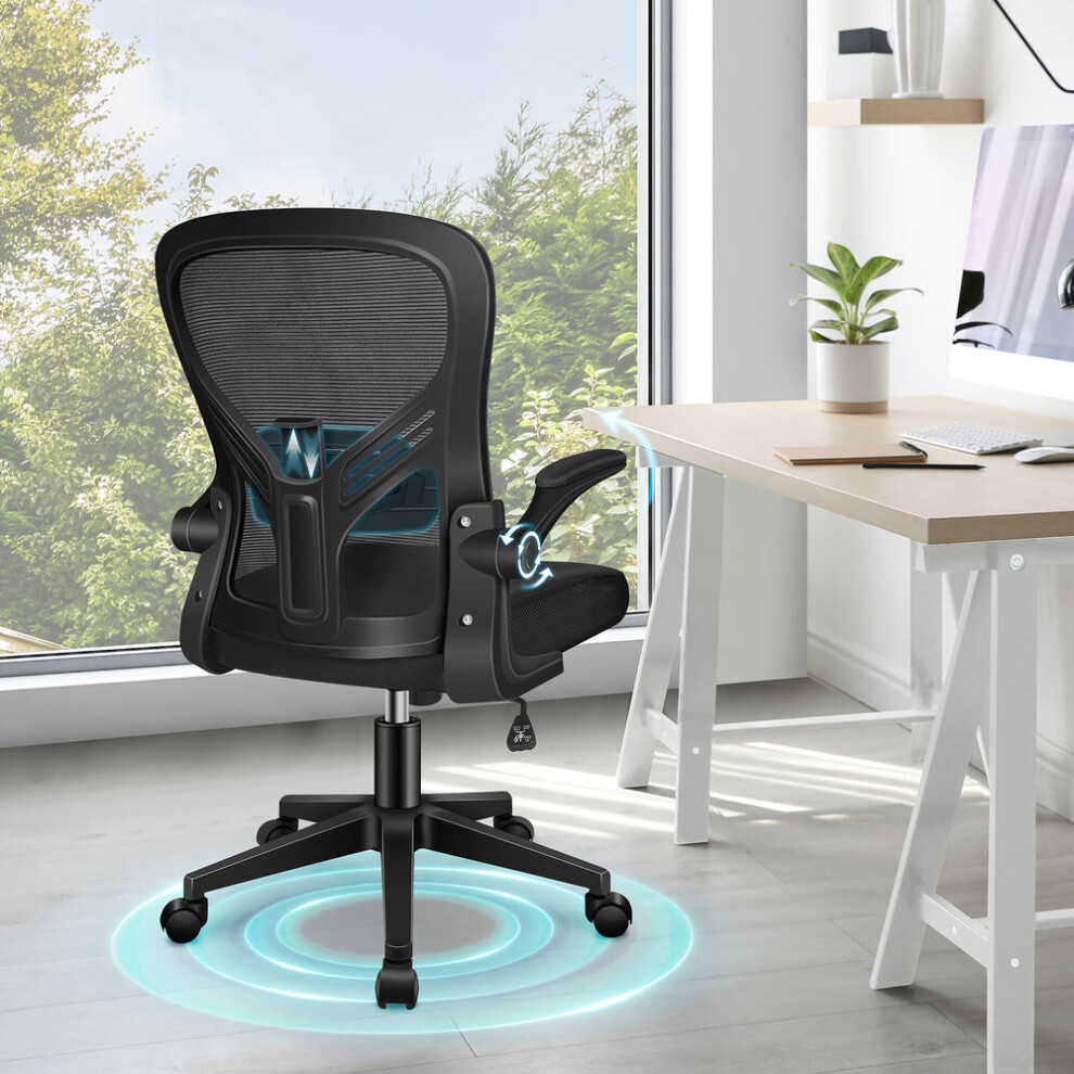 Elfordson Mesh Office Chair Adjustable Lumbar Support Swivel Tilt Executive Game