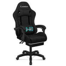 ELFORDSON Office Chair Massage Padded Recliner w/ Cushion Footrest Gaming Fabric