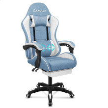 ELFORDSON Office Chair Massage Padded Recliner w/ Cushion Footrest Gaming Fabric