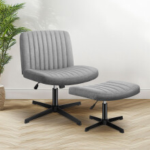 ELFORDSON Office Chair Armless Cross-legged Swivel Adjustable Computer Home Desk