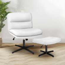 ELFORDSON Office Chair Dual Padded Cross-legged Swivel Adjustable Computer Home