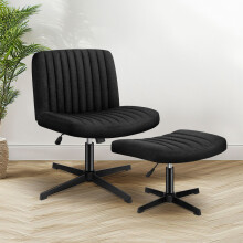 ELFORDSON Office Chair Armless Cross-legged Swivel Adjustable Computer Home Desk