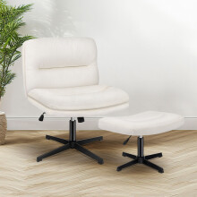 ELFORDSON Office Chair Dual Padded Cross-legged Swivel Adjustable Computer Home