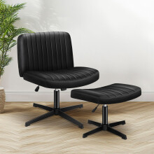 ELFORDSON Office Chair Armless Cross-legged Swivel Adjustable Computer Home Desk