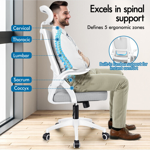ELFORDSON ELFORDSON Mesh Office Chair Ergonomic High Back Headrest Swivel Computer Gaming 1